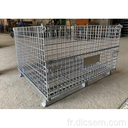 Cage de stockage en acier pliable en treillis métallique